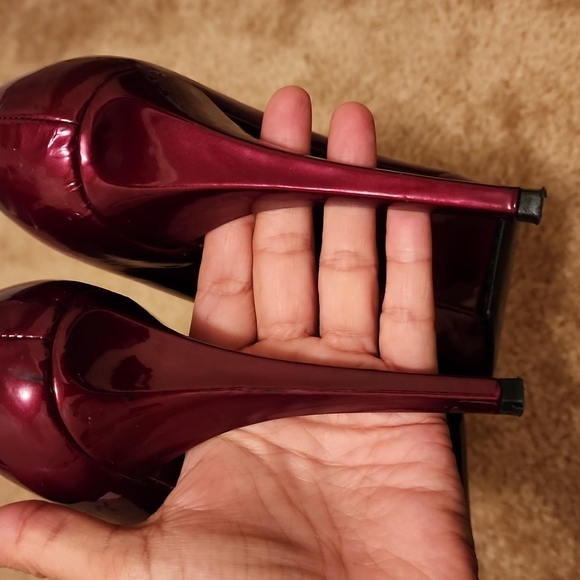 Stuart Weitzman Patent Leather Peep Toe Platform Heels - Picture 5 of 16